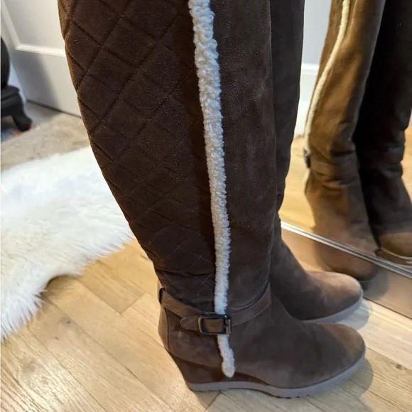 Aquatalia Brown Suede Knee-High Boots. Size 10 - Picture 4 of 11